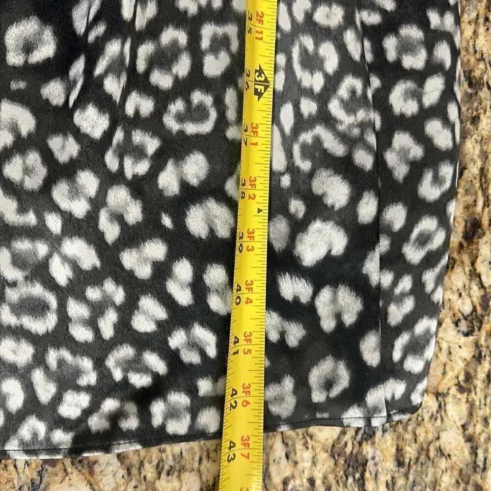 Worthington Animal Print Long Sleeve Satin Wrap Dress Size S - Picture 14 of 14